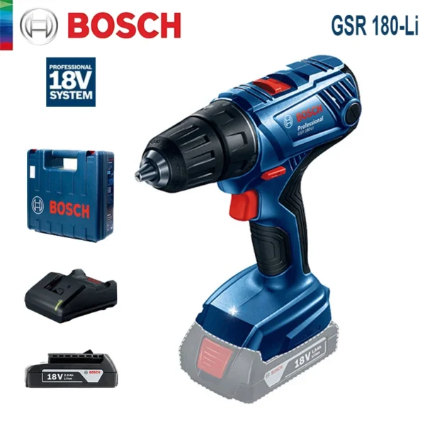 Bosch GSR 180 Li Cordless Drill 18V 54 Nm Electric Screwdriver Driller Lithium Battery Drill Professional Rotating Power Tool