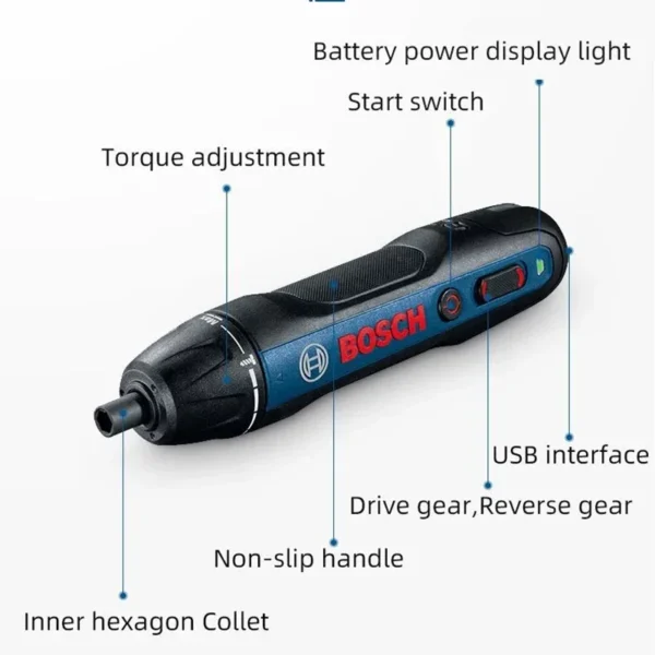 Bosch GO2 Eectric Screwdriver Set 5Nm Cordless Mini Hand Drill Multi-Function 3.6V Rechargeable Screw Driver Home DIY Power Tool - Image 5