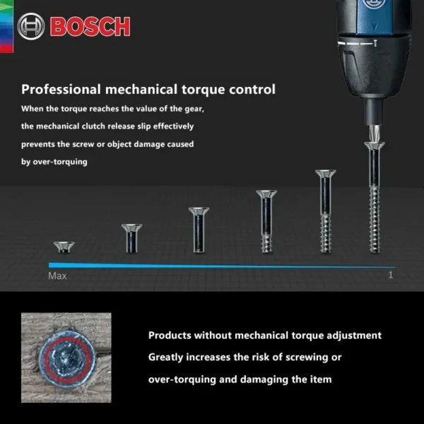 Bosch GO2 Eectric Screwdriver Set 5Nm Cordless Mini Hand Drill Multi-Function 3.6V Rechargeable Screw Driver Home DIY Power Tool - Image 4