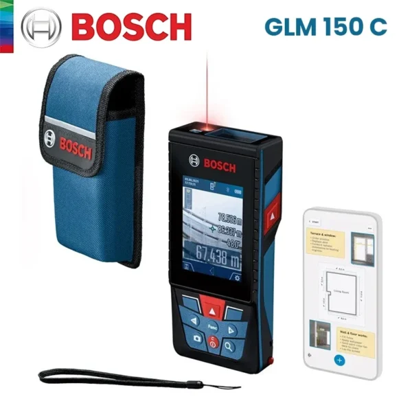 Bosch 150M Laser Distance Meter GLM 150C Professional Digital Laser Rangefinder Electronic Rulers Measuring Tool Inbuilt Camera