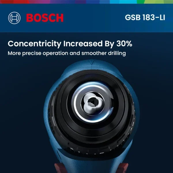 Bosch GSB 183 Electric Hammer Drill Screwdriver Cordless Brushless Impact Drill 56Nm Multi-Use Power Tools for Wood Stone Metal - Image 4