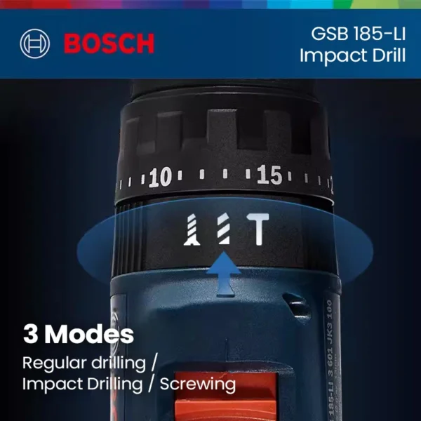 Bosch GSB 185Li Electric Impact Drill Cordless Brushless Drill Screwdriver 50Nm 27000bpm Impact Driller for Wood Metal and Stone - Image 4