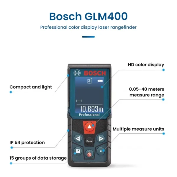 Bosch 40M Laser Rangefinder GLM 400/4000 Multi Modes Digital Distance Meter High Precision Laser Measure Tape Measurement Tools - Image 6