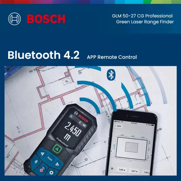 Bosch Green Laser Measure GLM 50-27 CG 50M Laser Rangefinder Ip65 Bluetooth App Remote Control Professional Distance Meter Ruler - Image 4