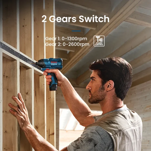 Bosch GDR120-Li Electric Drill Cordless Driller 100Nm Torque 12V Jack Impact Wrench Screwdriver Bosch Power Tools with 2 Battery - Image 3