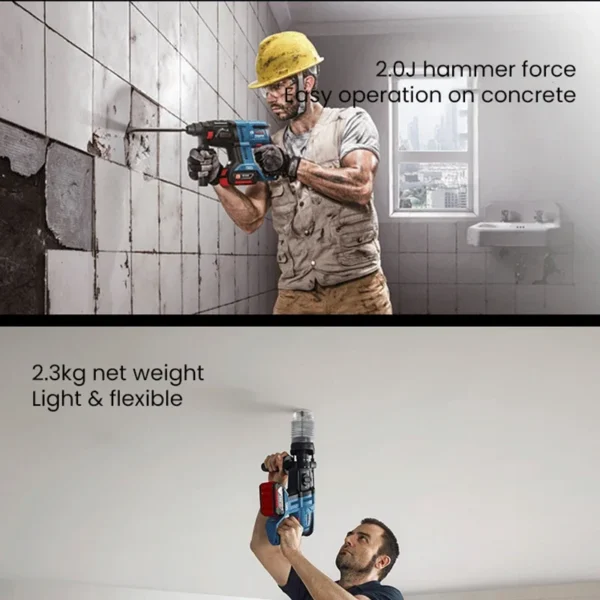 Bosch GBH 180-Li Cordless Electric Hammer Drill 18V Brushless 2 J Impact Driller Sds Plus Reverse Hammer Tool for Concrete Steel - Image 5