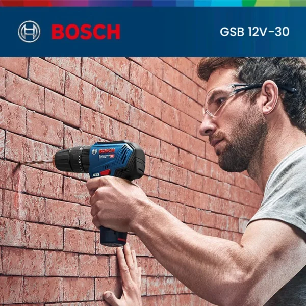 Bosch GSB 12V-30 Cordless Impact Drill 24000bpm 30Nm Electric Screwdriver Driller 12V Brushless Power Tools for Wood Metal - Image 2