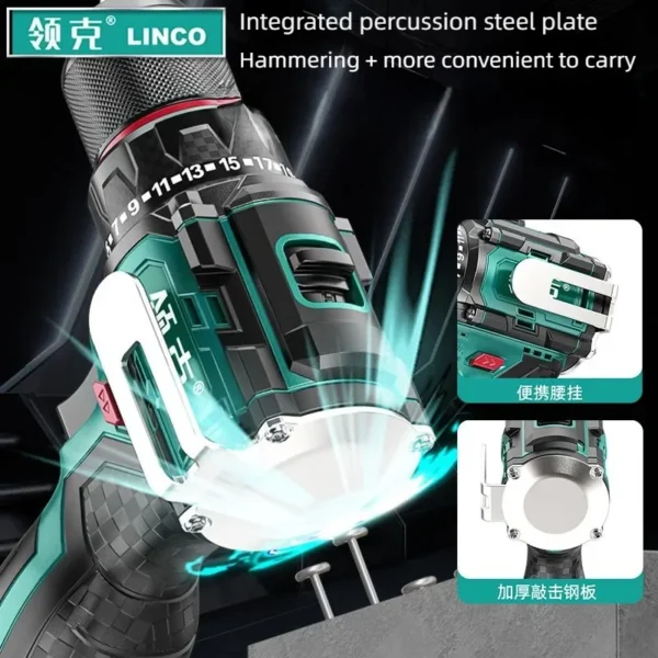 Brushless Electric Drill Tapping Cordless Impact Drill Metal Ratchet Chuck Electric Hand Drill Household Electric Screwdriver - Image 2