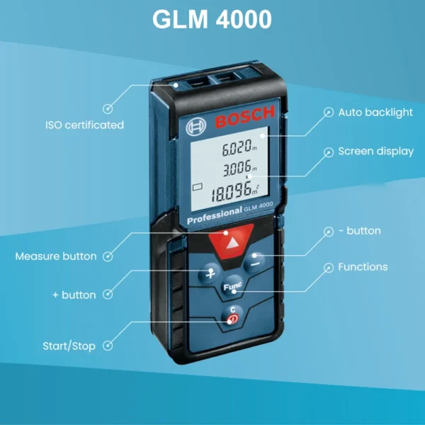 Bosch 40M Laser Rangefinder GLM 400/4000 Multi Modes Digital Distance Meter High Precision Laser Measure Tape Measurement Tools - Image 5