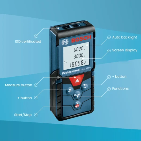 Bosch GLM4000 Laser Range Finder Digital Laser Distance Meter 40m Range High Precision Laser Tape Measure Measurement Tools - Image 5