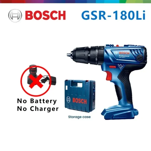 Bosch GSR 180 Li Electric Drill Rechargeable Cordless Electric Screwdriver Handheld Driller Home DIY Rotating Power Tools - Image 6