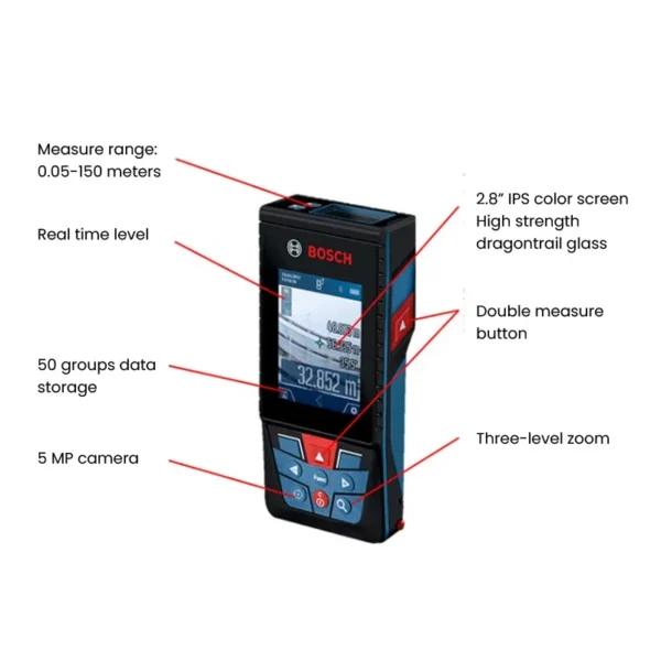 Bosch 150M Laser Distance Meter GLM 150C Professional Digital Laser Rangefinder Electronic Rulers Measuring Tool Inbuilt Camera - Image 5