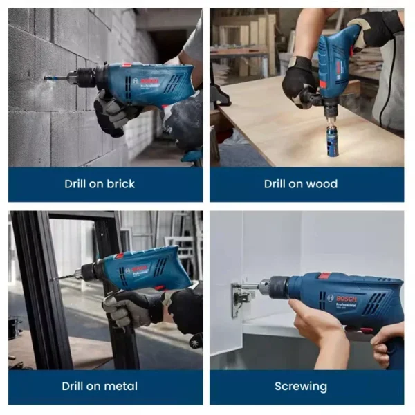 Bosch GSB 600 Electric Hammer Drill 48000bpm Wired Impact Driller High Power Drilling Power Tool for Wood Steel Concrete Brick - Image 2