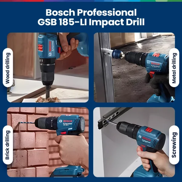 Bosch GSB 185Li Electric Impact Drill Cordless Brushless Drill Screwdriver 50Nm 27000bpm Impact Driller for Wood Metal and Stone - Image 2