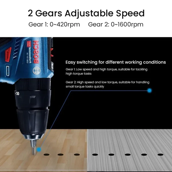 Bosch GSB 12V-30 Cordless Impact Drill 24000bpm 30Nm Electric Screwdriver Driller 12V Brushless Power Tools for Wood Metal - Image 4