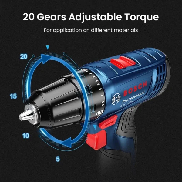 Bosch GSR 120-Li Cordless Electric Screwdriver Drill 30Nm Multi-Function Driller Battery Screwdriver Power Tool for Wood Metal - Image 3