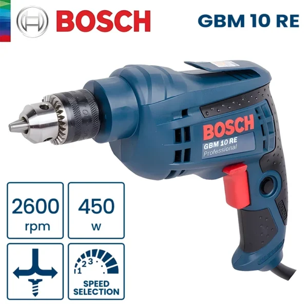 Bosch GBM 10 RE Electric Drill 450W 2600rpm Driver Drill 220/110V Multifunction Power Rotary Tools Professional Drilling Machine