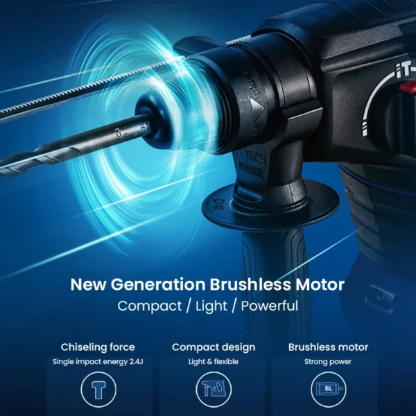 Bosch GBH 187 Brushless Electric Hammer Drill 18V Rechargeable Rotary Cordless 4J Driller Power Tools for Concrete Metal Wood - Image 5